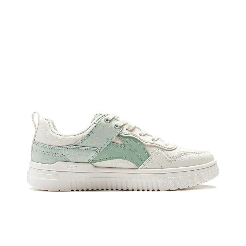 LiNing Green Cloud Collection Abrasion Resistant Low Top Casual Shoes Women's White Cyan-1