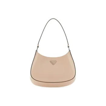 PRADA Cleo Leather Handbag Shoulder Bag Women's Flesh Pink