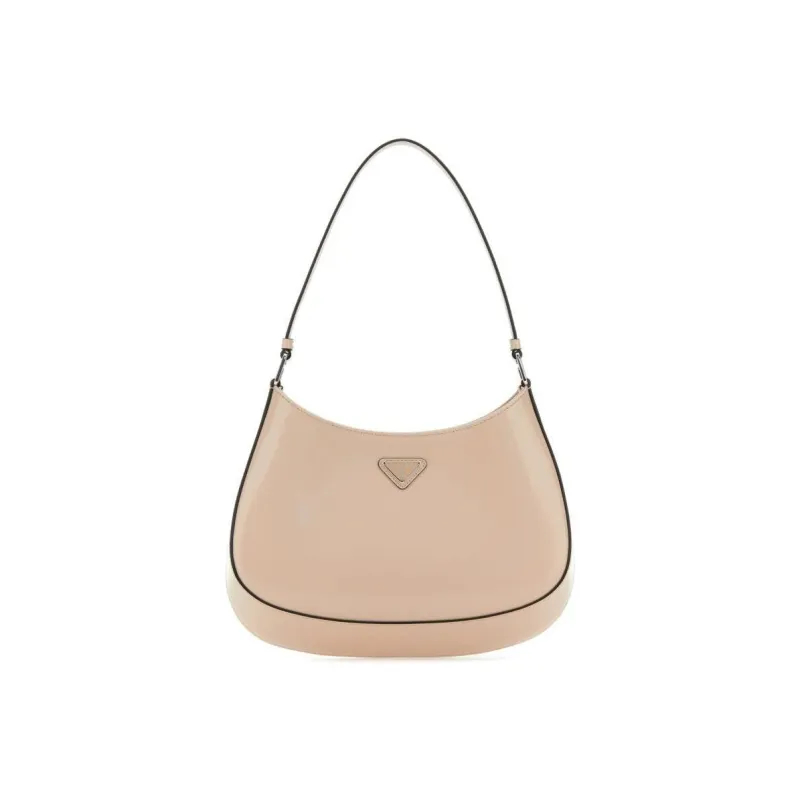 PRADA Cleo Leather Handbag, Shoulder Bag Women's Flesh Pink-0
