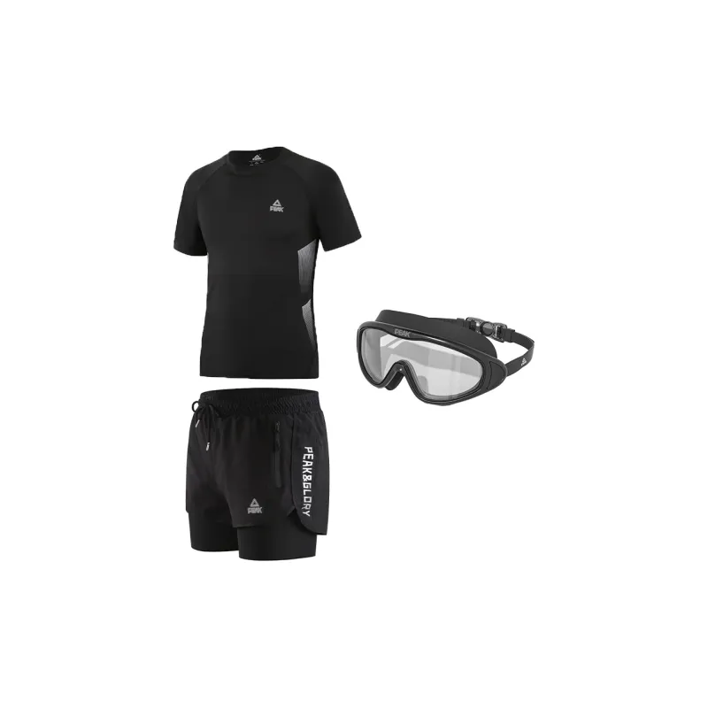 PEAK Swimming Sets Polyester Surfing Drifting Beach Vacation Men's Black-4