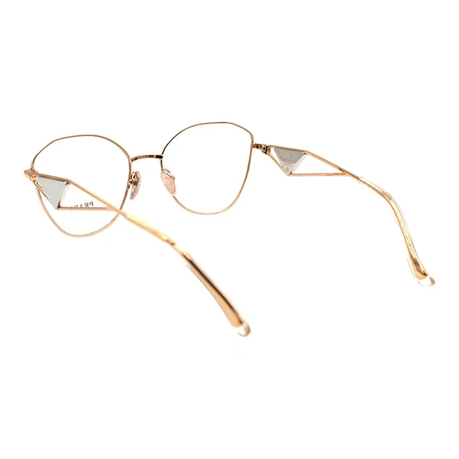 PRADA Alloy Butterfly Eyeglass Frames Women's White Rose Gold-2