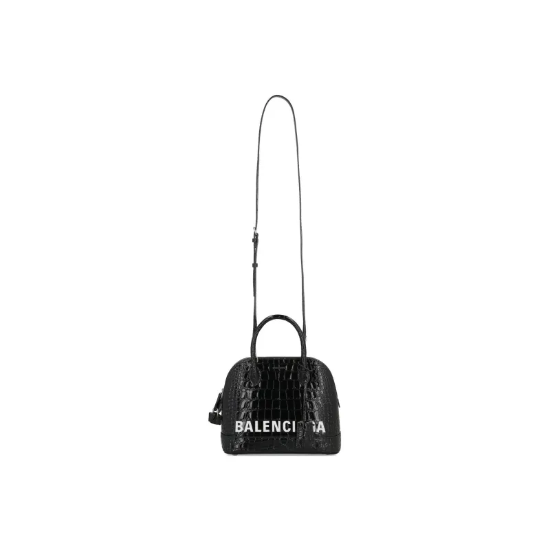 Balenciaga Ville Calfskin Dome Bag Handbag Shoulder Bag Crossbody Bag Small Size Women's Black-4