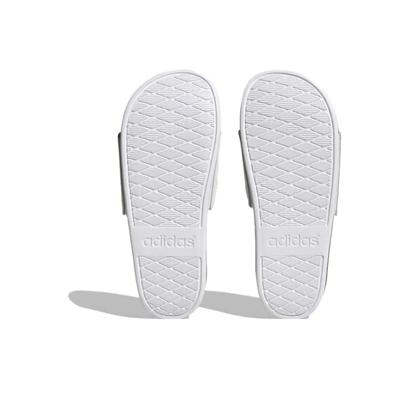Adidas Adilette Comfort Slides Cloud White Matte Gold Women's-3