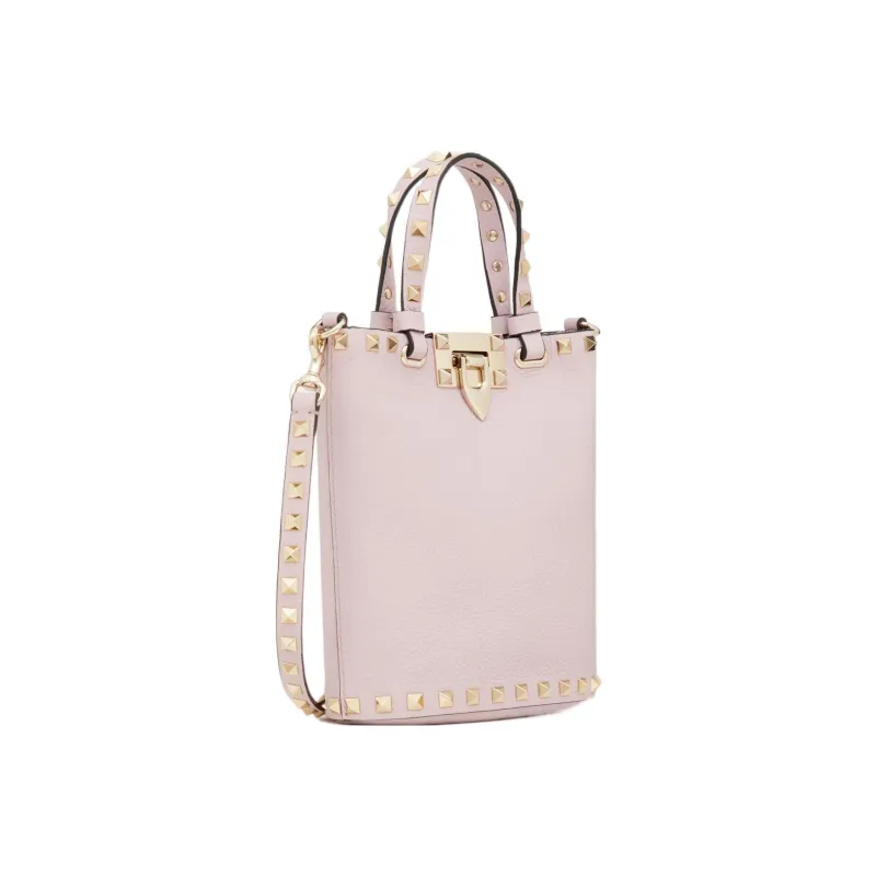 Valentino Rockstud Calfskin Bucket Bag Shoulder Bags Handbags Mini Women's Pink-1