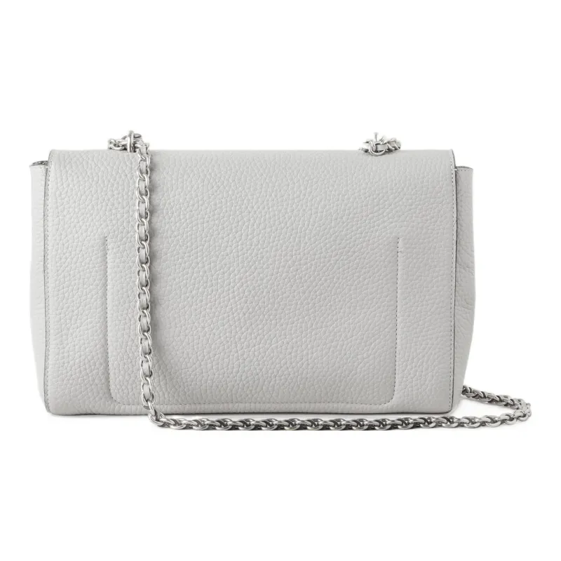Mulberry Lily Coarse Grained Cow Leather Handbag Shoulder Bag Women's Gray-2