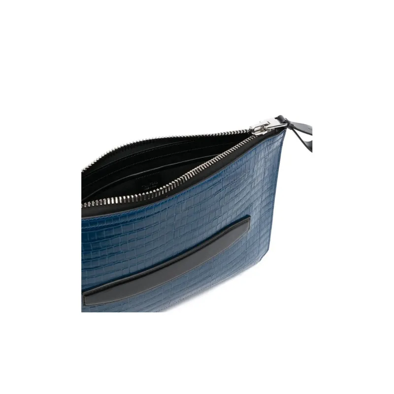 TOM FORD Calfskin Clutch Men's Blue-2