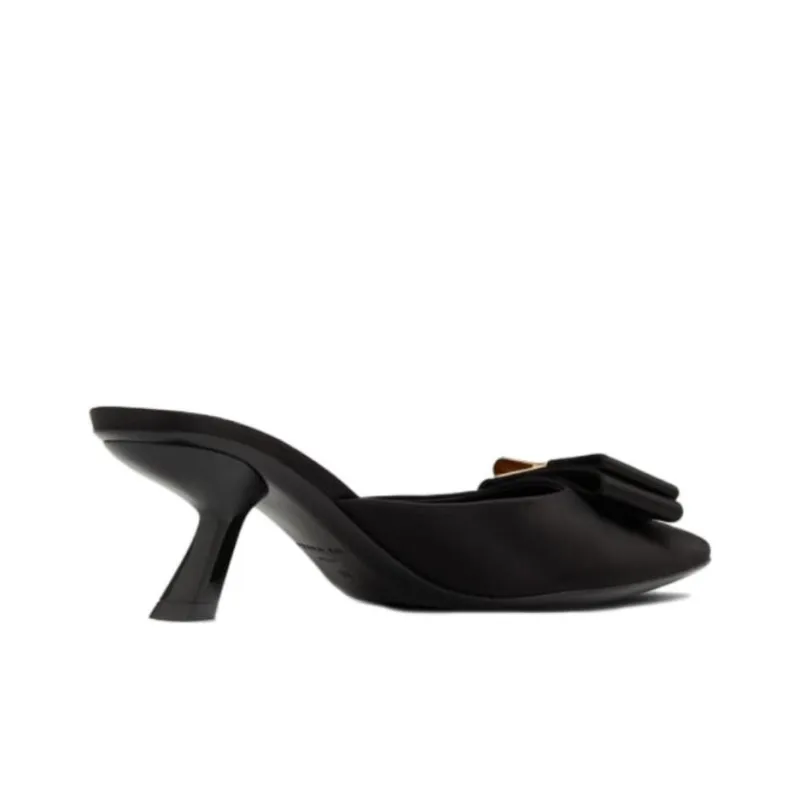 FERRAGAMO Lycia Wrap-toe Slippers Women's Black-3
