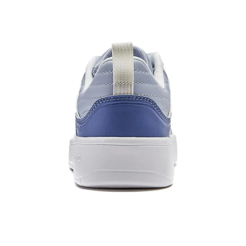 LiNing The Beginning Of The Line Wear Resistant Low Top Skateboard Shoes Women's White Blue-3