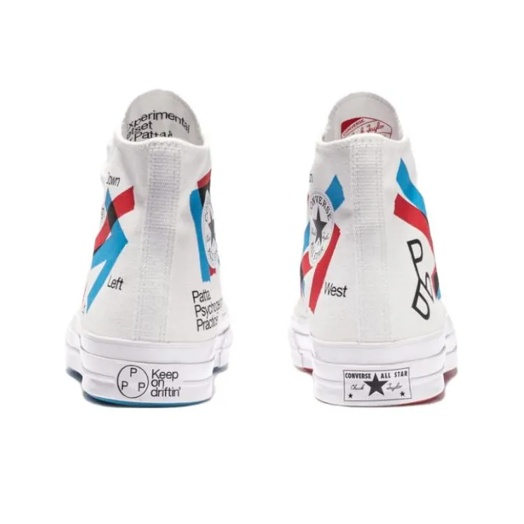 Patta X Experimental Jetset x Converse Chuck 70 Anti-Slip Wear-Resistant High-Top Canvas Shoes Women's White-4