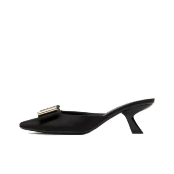 FERRAGAMO Lycia Wrap-toe Slippers Women's Black