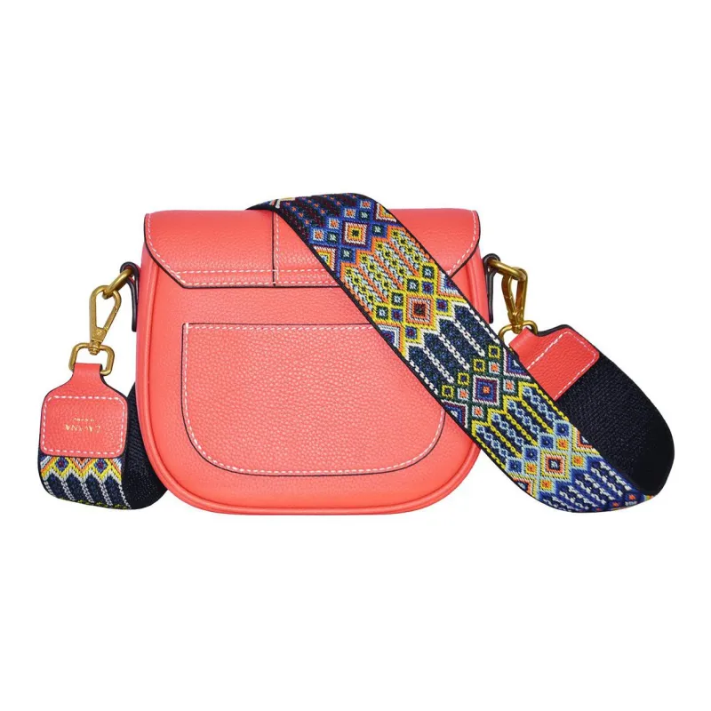 CAVANA Calfskin Saddle Bag Shoulder Bag Crossbody Bag Women's Dragon Shrimp Pink-2