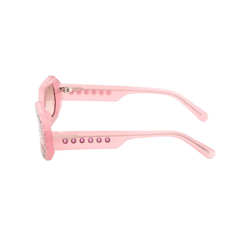 Swarovski Acetate Faux Crystal Square Sunglasses Women's Pink-4