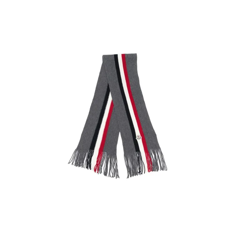 Moncler Knit Scarves Men's Gray-0