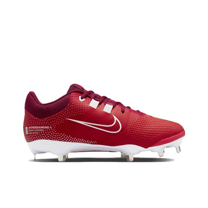 Nike Hyperdiamond 4 Shock Absorbers With Slip Resistant Features Low Top Training Shoes Women's Red-1