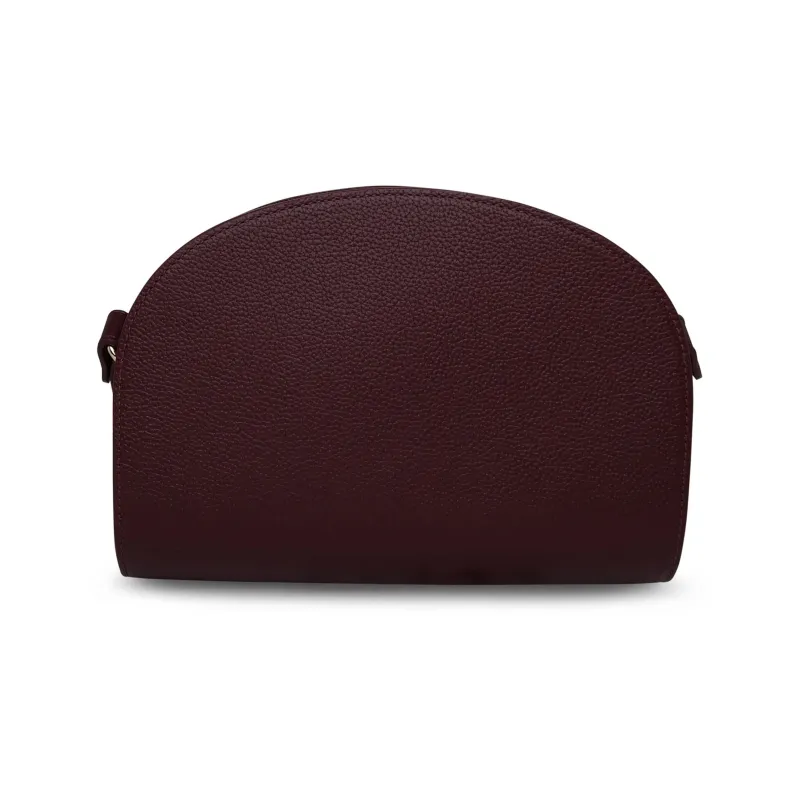 A.P.C Calfskin Shoulder Bag, Crossbody Bag Small Size Unisex Burgundy-2