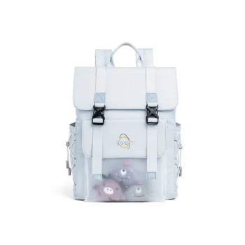 SOSITE Nylon Backpack Medium Size Unisex Candy Blue/Ecru/Coconut Ash