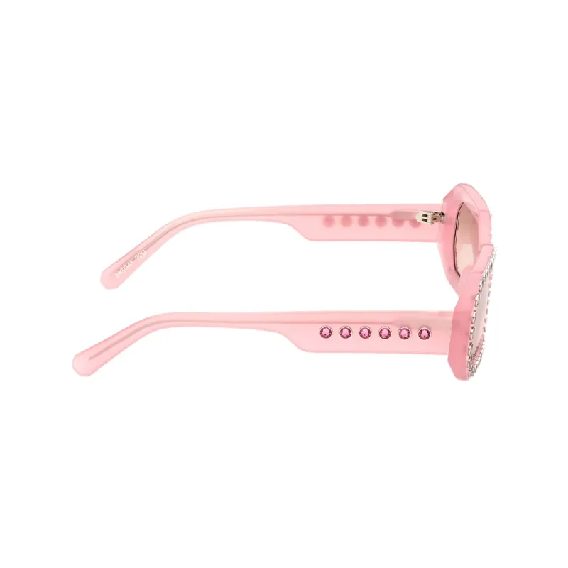 Swarovski Acetate Faux Crystal Square Sunglasses Women's Pink-3