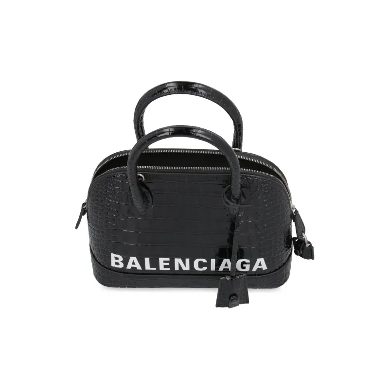 Balenciaga Ville Calfskin Dome Bag Handbag Shoulder Bag Crossbody Bag Small Size Women's Black-2