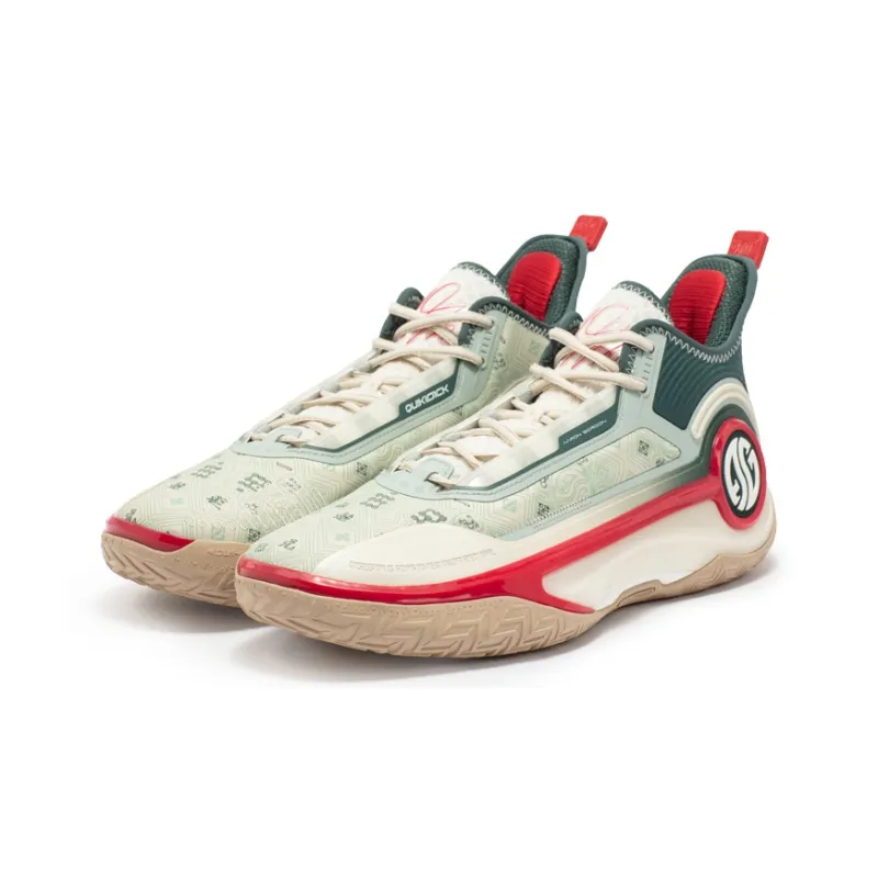 361° AG4 Basketball Shoes Men Low Top Beige/Cyan-2