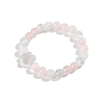 MAGICPOLE Moonstone Floral Alice Beaded Bracelet Women's Pink