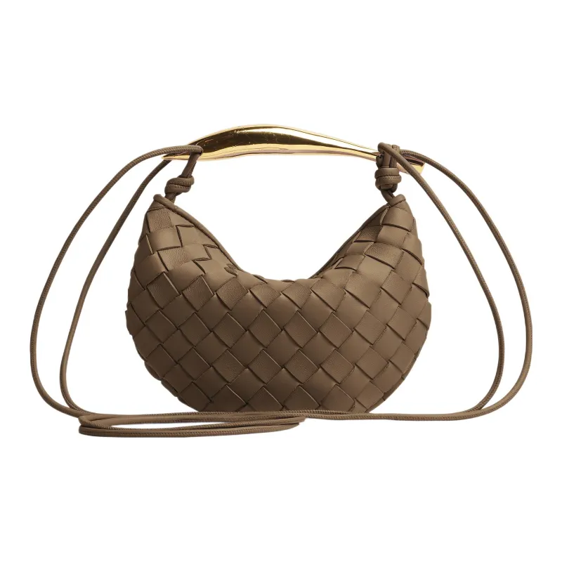 Bottega Veneta SARDINE Sheepskin Portable Crossbody Bag, Shoulder Bag Mini Women's Taupe Gray-2