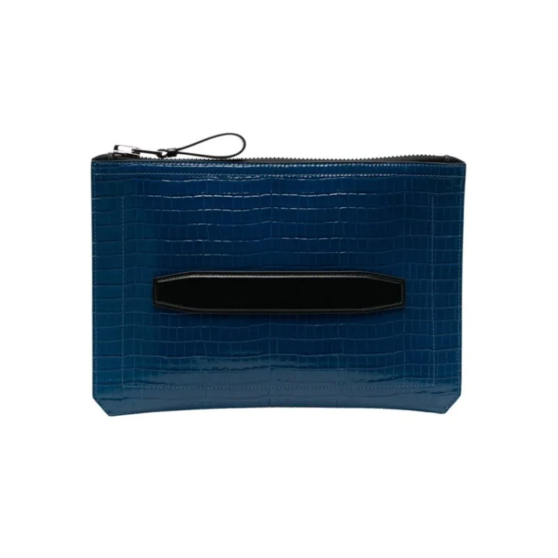 TOM FORD Calfskin Clutch Men's Blue-0