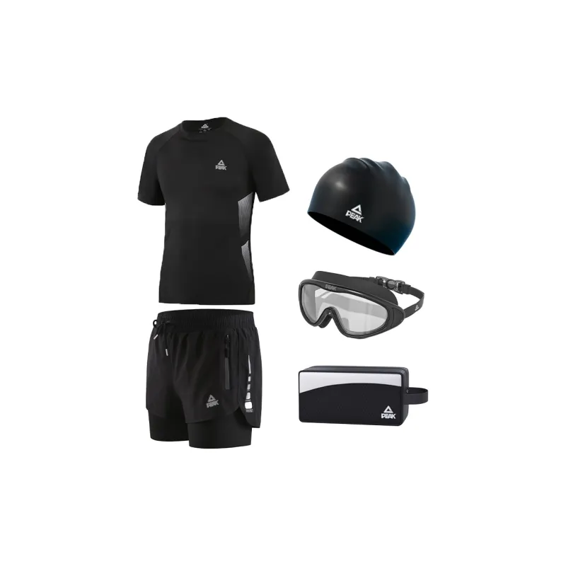 PEAK Swimming Sets Polyamide Polyester Surfing Drifting Beach Hot Spring Men's Black-5