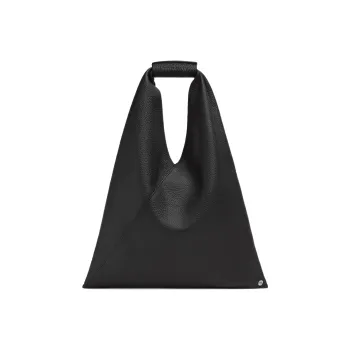 MM6 Maison Margiela Grained Calfskin One Shoulder Handbags Small Size Women's Black