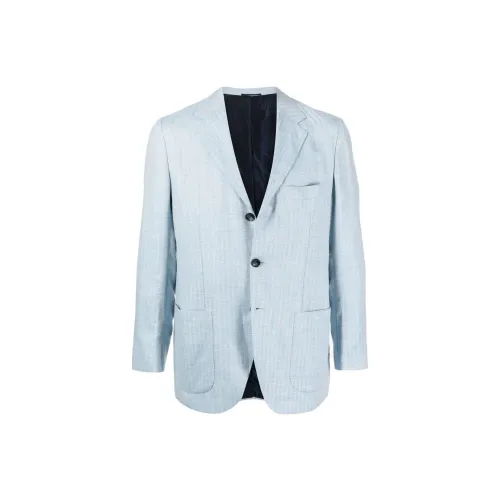 KITON Business Suits Men Light Blue