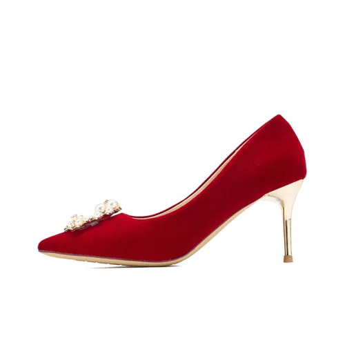 JOSINY High Heels Women's Burgundy