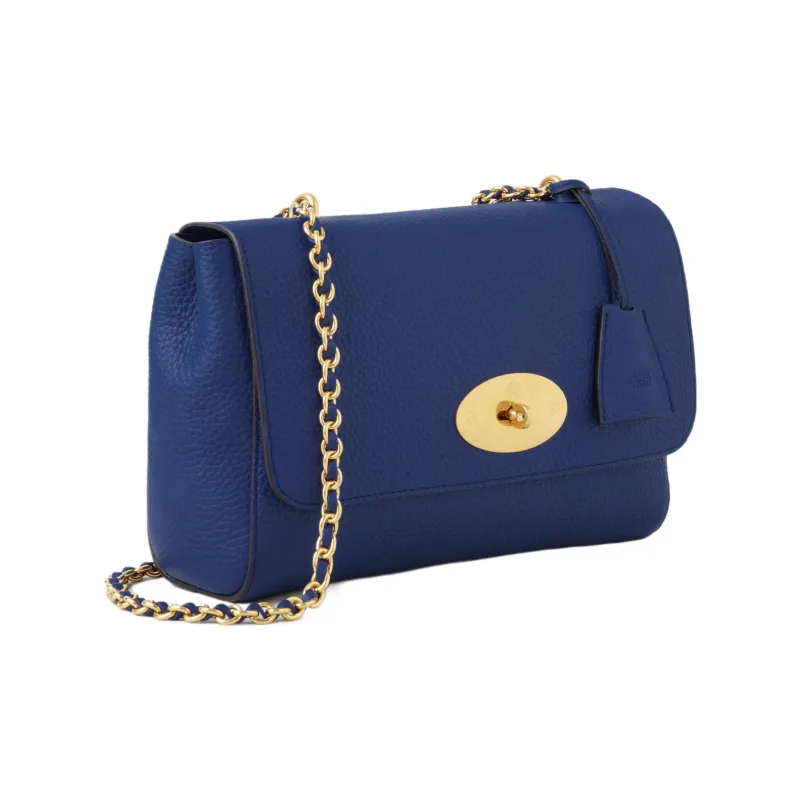 Mulberry Lily Grain Cow Leather Handbag Shoulder Bag Women's Blue-1