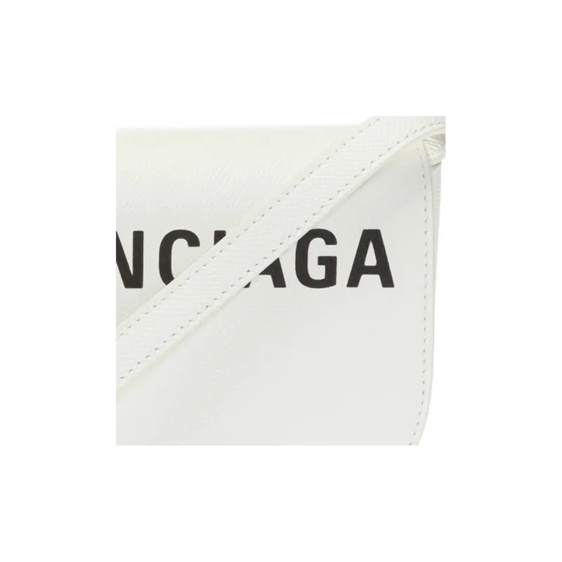 Balenciaga Leather Saddle Bag Shoulder Bag Crossbody Bag Regular Unisex White-3