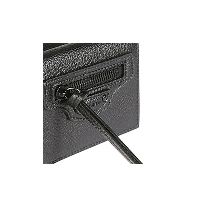 Balenciaga Cow Leather Wallets Coin Purses Men's Black-4