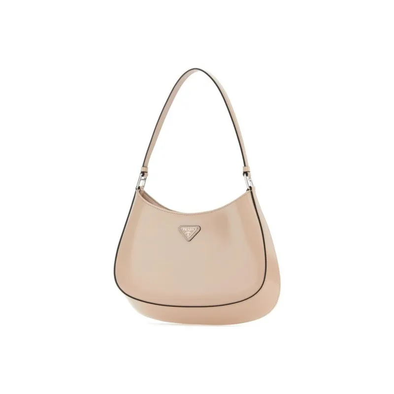 PRADA Cleo Leather Handbag, Shoulder Bag Women's Flesh Pink-1