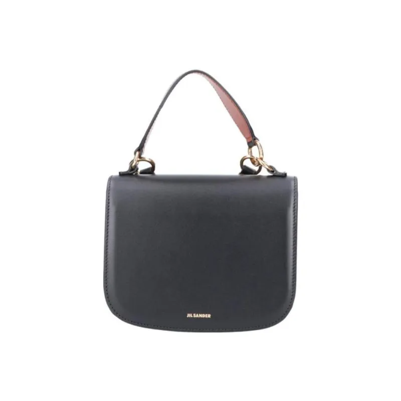 JIL SANDER Calfskin Handbag, Shoulder Bag, Crossbody Bag Trumpets Women's Black-0