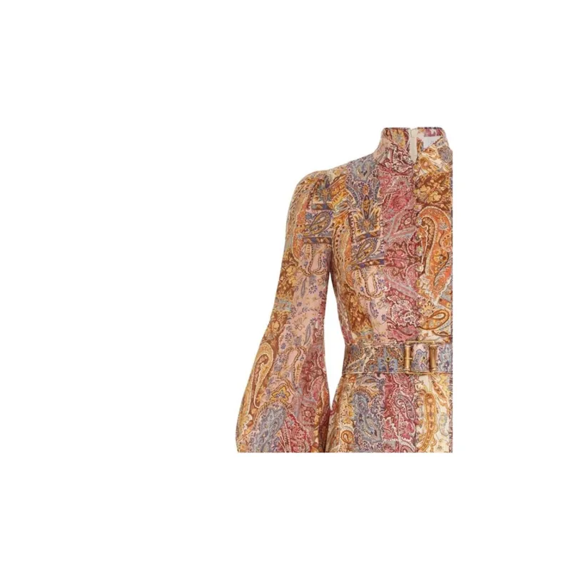 Zimmermann Paisley Print Belted A line Dress-2