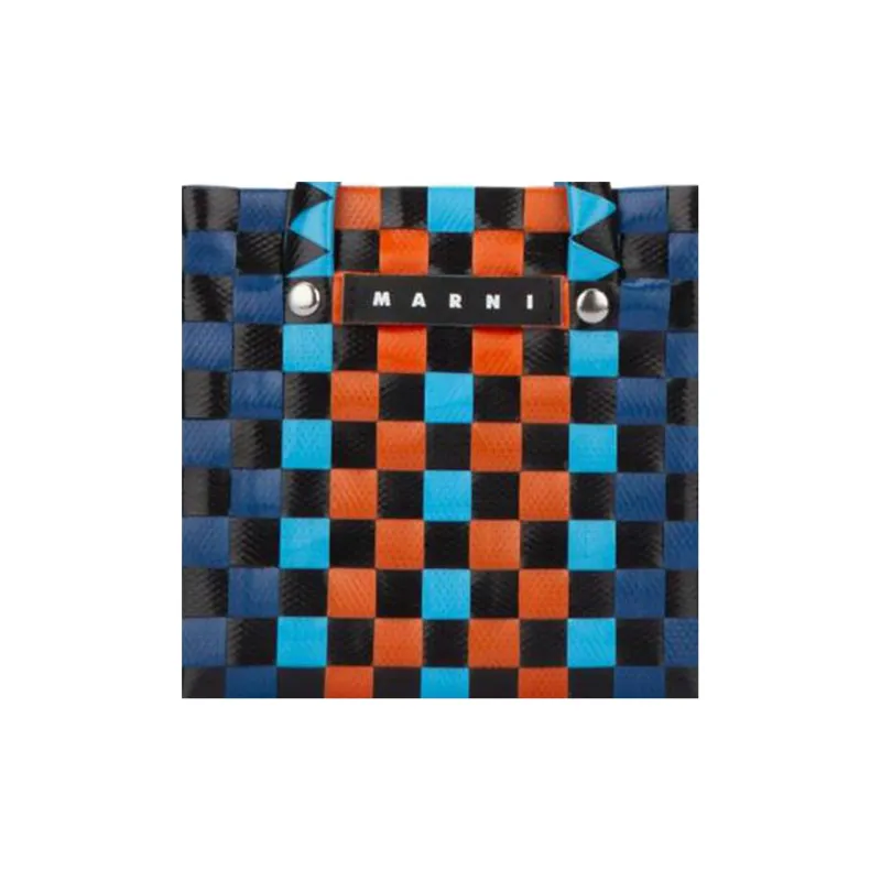 MARNI Polypropylene With Cow Leather One Shoulder Handbag Extra Mini Kids' Dark Blue/Multicolor-6