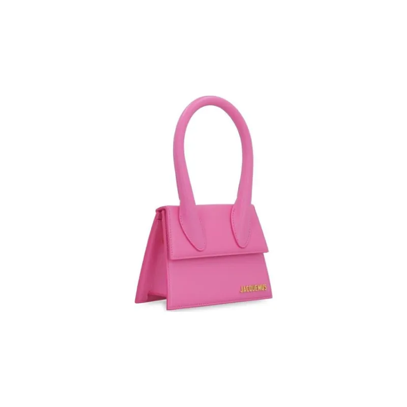 Jacquemus Cow Leather Shoulder Bag Crossbody Bag Handbag Women's Dark Pink-1