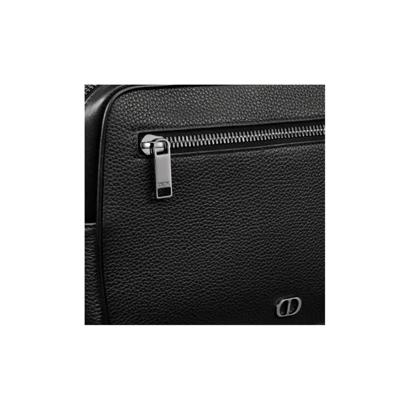 DIOR Grained Calfskin Toiletry Bags Clutches Men's Black-3