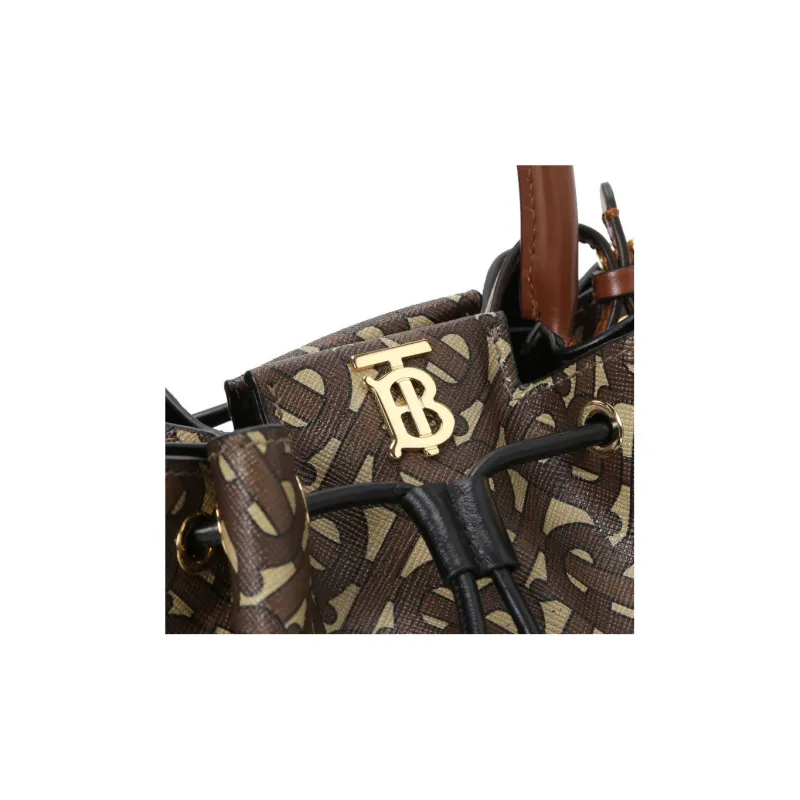 Burberry Fabric Bucket Bag, Crossbody Bag, Shoulder Bag, Handbag Trumpets Women's Brown-5
