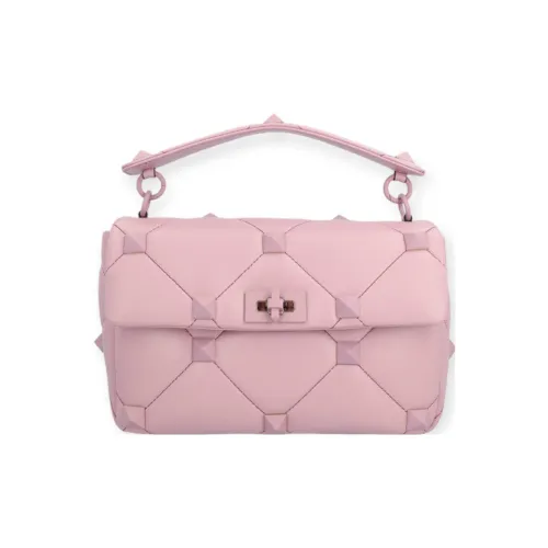 Valentino Roman Stud Leather Messenger Bag Shoulder Bag Crossbody Bag Handbags Regular Women's Pink