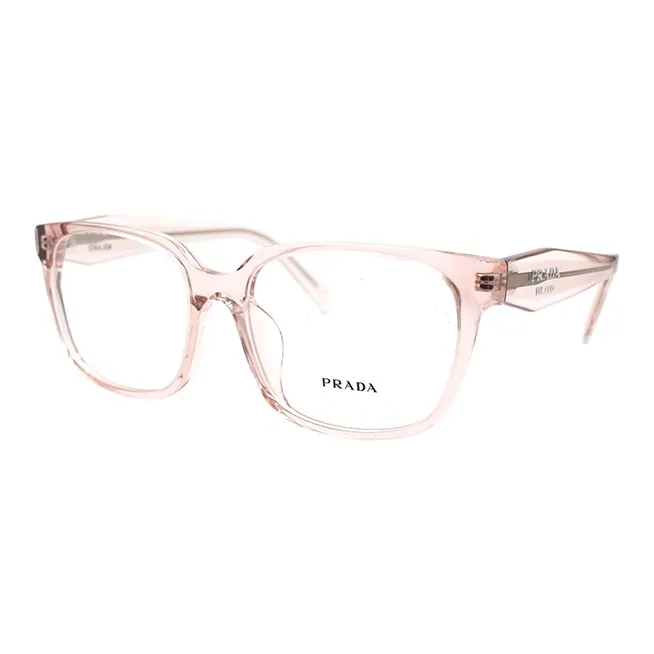 PRADA Plate Frame Oval Eyeglass Frames Women's Transparent Pink-0