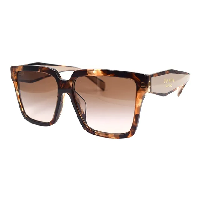 PRADA Plate Frame Square Sunglasses Women's Tortoiseshell-0