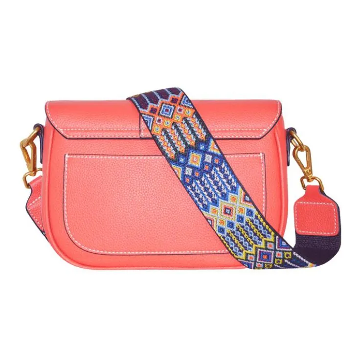 CAVANA Calfskin Saddle Bag Shoulder Bag Crossbody Bag Women's Dragon Shrimp Pink-1