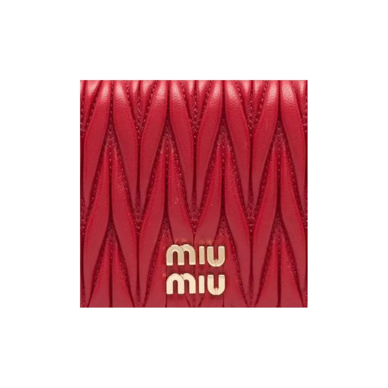 MIU MIU Leather Wallet Women's Red-3