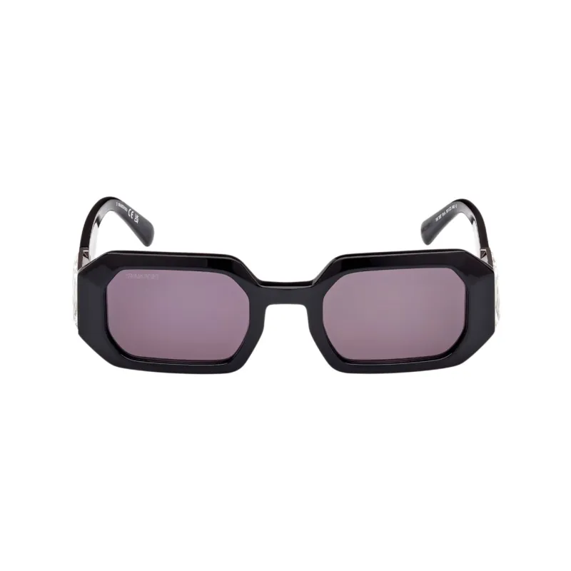 Swarovski Acetate Faux Crystal Irregular Shape Sunglasses Women's Black-1