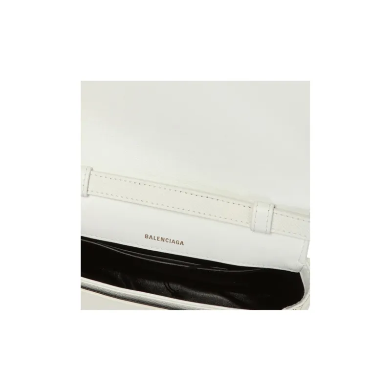 Balenciaga Leather Saddle Bag Shoulder Bag Crossbody Bag Regular Unisex White-4