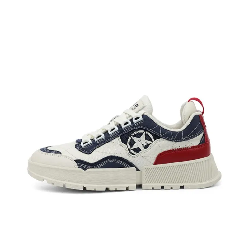 JEEP SPIRIT Skateboard Shoes Men Low Top Light Sandy/Interstellar Blue-0