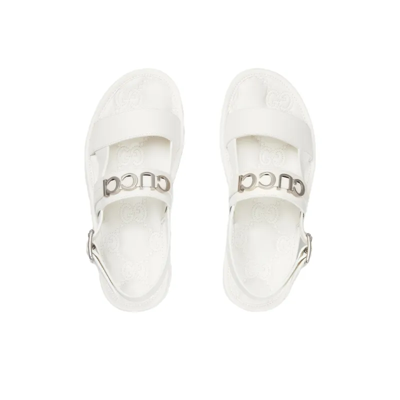 GUCCI Logo Sandal 'White'-2