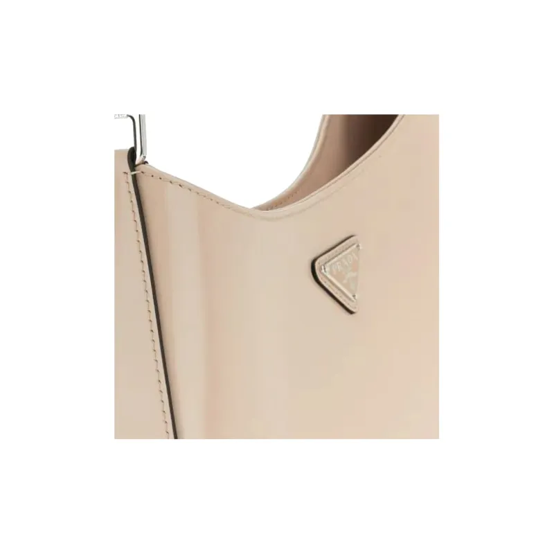 PRADA Cleo Leather Handbag, Shoulder Bag Women's Flesh Pink-3